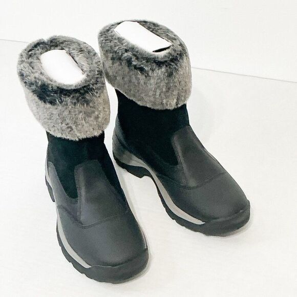 Timberland NWB Sz 9 Jet Black White Ledge Mid PrimaLoft Pull-On Snow Boots - Picture 10 of 15